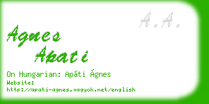agnes apati business card